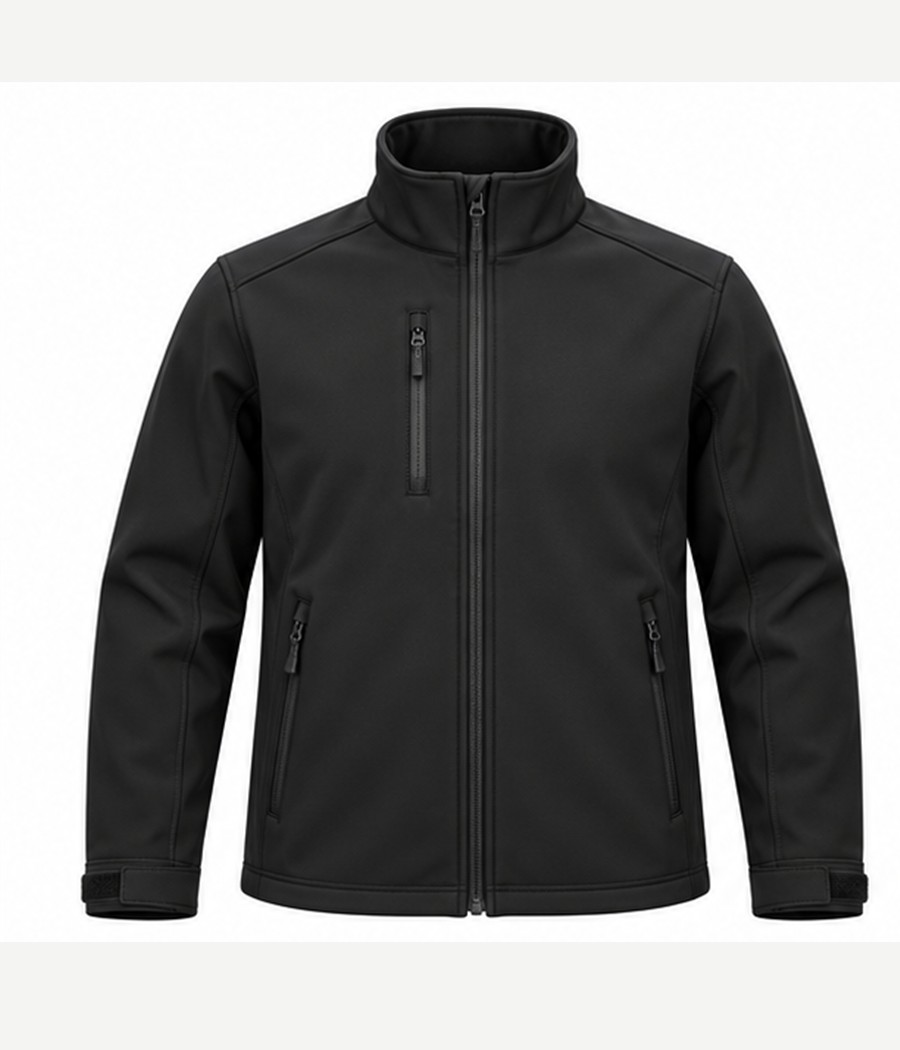 Siyah softshell ceket kişiselleştirme önizlemesi